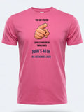 Personalised Banter Tee — pink tee, front view