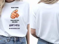 Personalised Banter Tee — white tee, front and back view