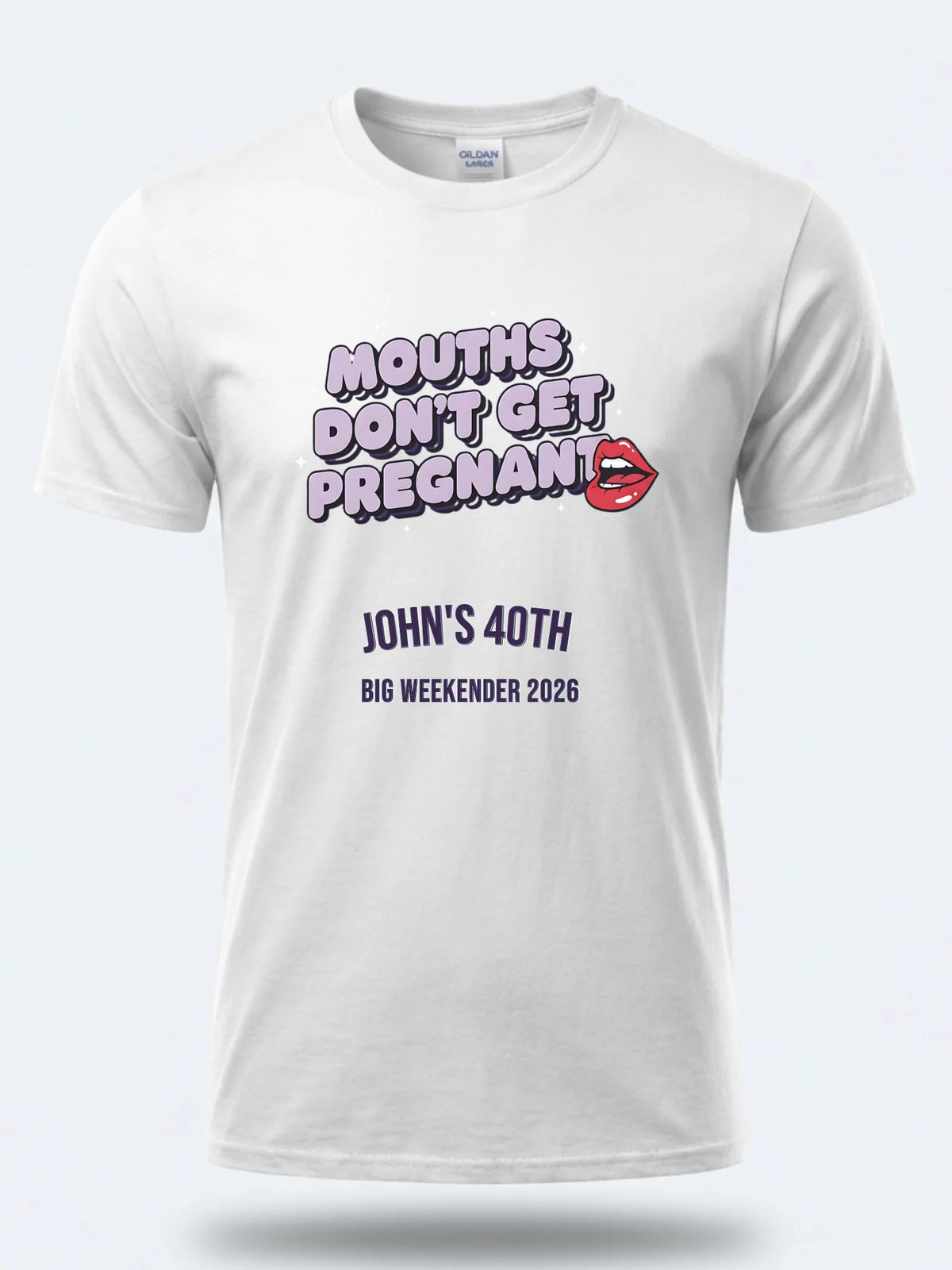 Personalised Banter Tee — white tee, front view