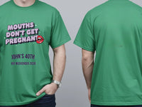 Personalised Banter Tee — irish green tee, front and back view