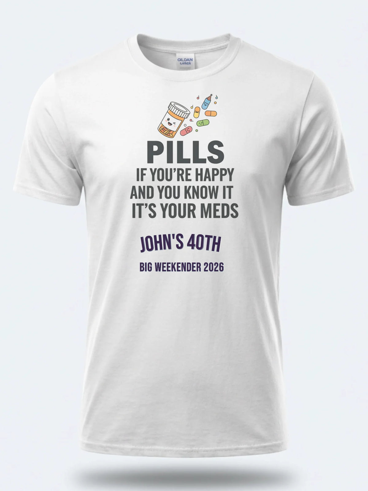 Personalised Banter Tee — white tee, front view