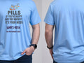 Personalised Banter Tee — carolina blue tee, front and back view