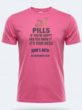 Personalised Banter Tee — pink tee, front view