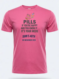Personalised Banter Tee — pink tee, front view
