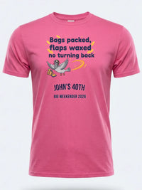 Personalised Banter Tee — pink tee, front view