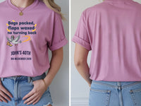 Personalised Banter Tee — azalea tee, front and back view