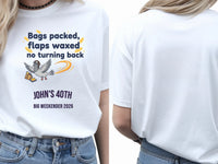 Personalised Banter Tee — white tee, front and back view