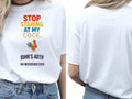 Personalised Banter Tee — white tee, front and back view