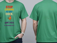Personalised Banter Tee — irish green tee, front and back view