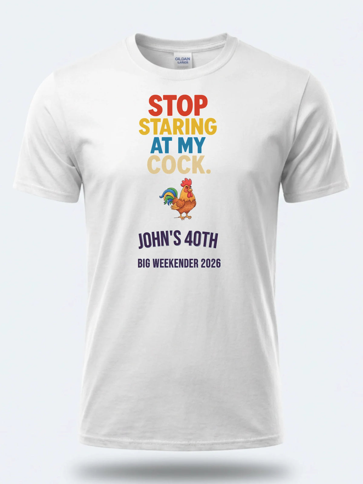 Personalised Banter Tee — white tee, front view