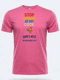 Personalised Banter Tee — pink tee, front view