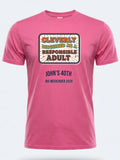 Personalised Banter Tee — pink tee, front view