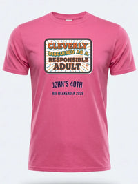 Personalised Banter Tee — pink tee, front view