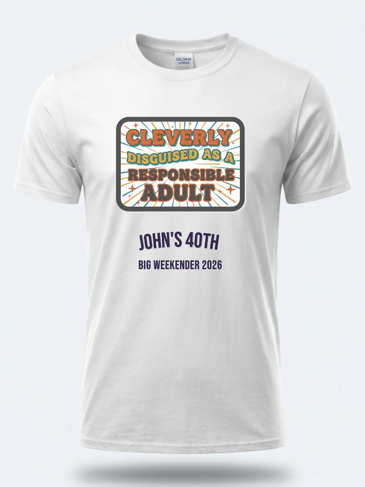 Personalised Banter Tee — white tee, front view
