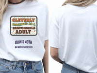 Personalised Banter Tee — white tee, front and back view