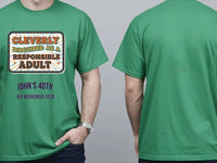 Personalised Banter Tee — irish green tee, front and back view