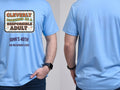 Personalised Banter Tee — carolina blue tee, front and back view