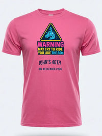 Personalised Banter Tee — pink tee, front view