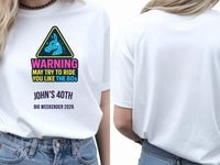 Personalised Banter Tee — white tee, front and back view