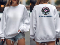 Personalised Banter Tee — white sweatshirt, front and back view