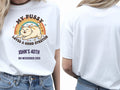 Personalised Banter Tee — white tee, front and back view
