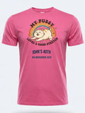Personalised Banter Tee — pink tee, front view
