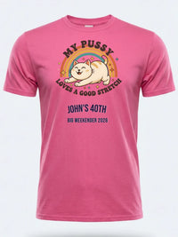 Personalised Banter Tee — pink tee, front view