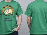 Personalised Banter Tee — irish green tee, front and back view