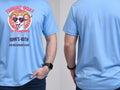 Personalised Banter Tee — carolina blue tee, front and back view