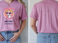 Personalised Banter Tee — azalea tee, front and back view