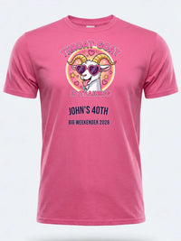Personalised Banter Tee — pink tee, front view