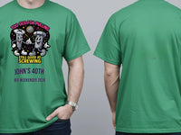 Personalised Banter Tee — irish green tee, front and back view