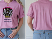 Personalised Banter Tee — azalea tee, front and back view