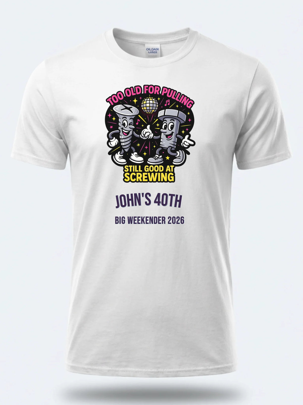 Personalised Banter Tee — white tee, front view