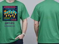 Personalised Banter Tee — irish green tee, front and back view