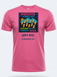 Personalised Banter Tee — pink tee, front view