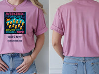 Personalised Banter Tee — azalea tee, front and back view