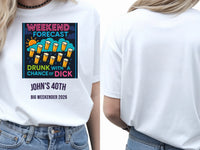 Personalised Banter Tee — white tee, front and back view