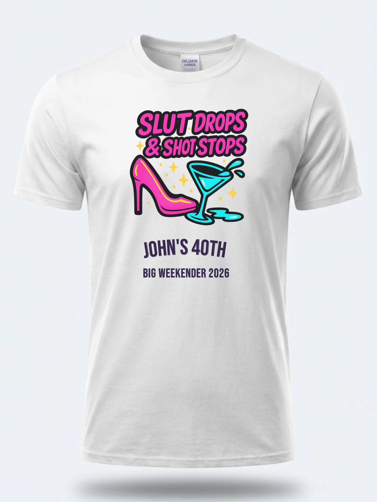 Personalised Banter Tee — white tee, front view