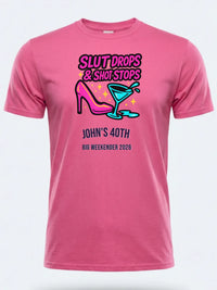 Personalised Banter Tee — pink tee, front view