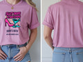 Personalised Banter Tee — azalea tee, front and back view