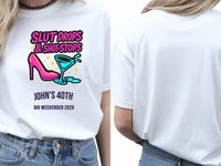 Personalised Banter Tee — white tee, front and back view
