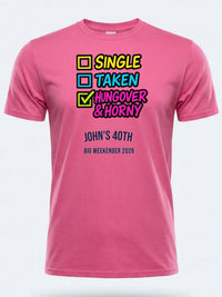 Personalised Banter Tee — pink tee, front view