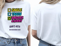 Personalised Banter Tee — white tee, front and back view