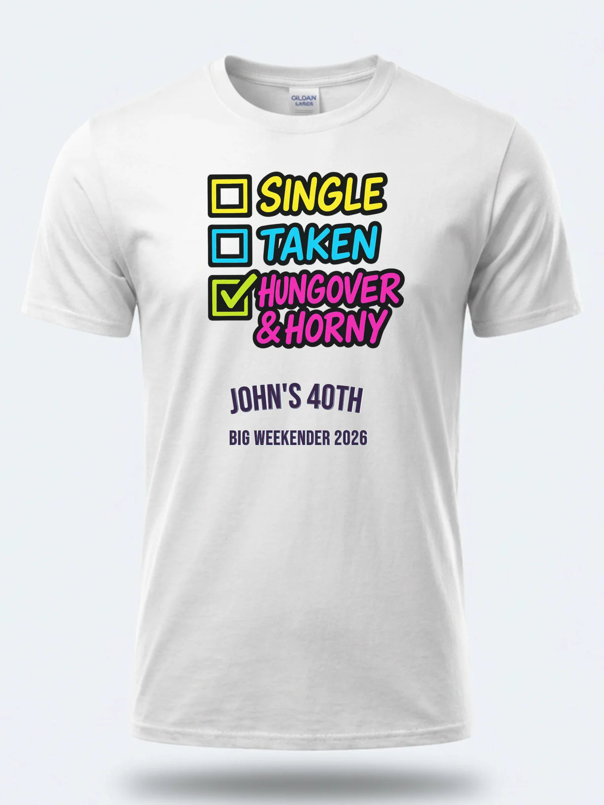 Personalised Banter Tee — white tee, front view