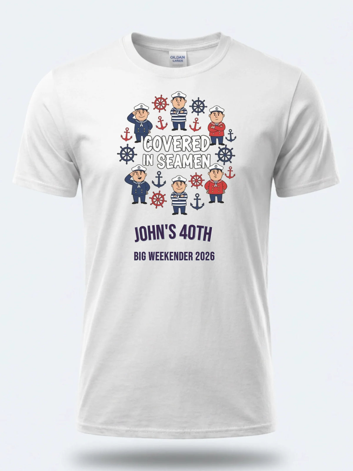 Personalised Banter Tee — white tee, front view