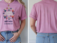 Personalised Banter Tee — azalea tee, front and back view