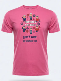 Personalised Banter Tee — pink tee, front view