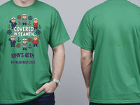 Personalised Banter Tee — irish green tee, front and back view