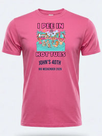 Personalised Banter Tee — pink tee, front view